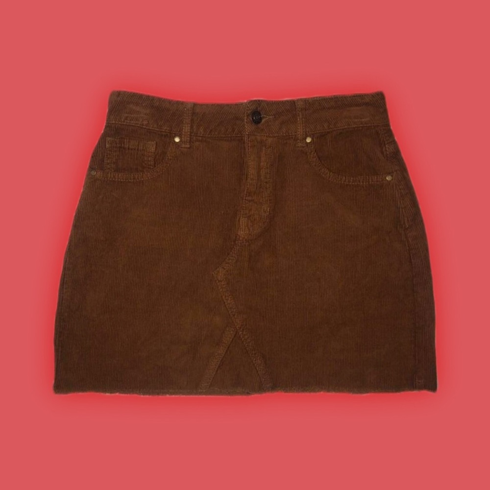 pacsun brown corduroy mini skirt